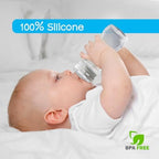 LSAUVWN four piece premium baby bottle nipples set side angle view