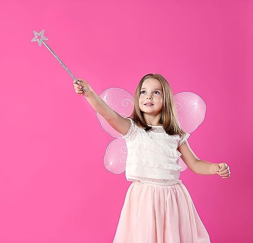 Close up view of the silver crown wand for princess costumes