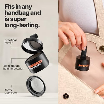 Imperio hair concealer texture and sponge applicator detail
