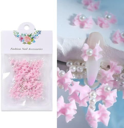 Resin bow and pearl embellishments for jewelry making