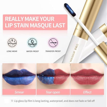 Lip Stain - Wipe-Off &Peel Off Lip Color | Waterproof, Long Lasting, Transfer-Resistant, Smudge-Proof Lip Tint | Easy Wipe Finish, High Pigment | All-Day Vibrant Kiss-Proof Lip Stain, muted rose beige - Image 5