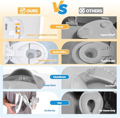 Orzbow toddler portable toilet attachment folded down to travel size for diaper bags