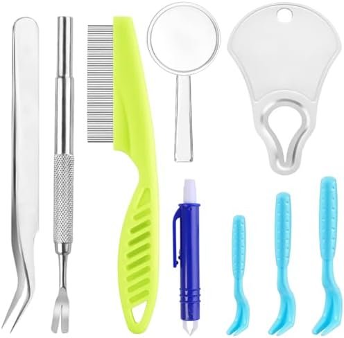 Subang tick removal kit with stainless steel tweezers and hooks