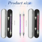 Pink and purple gem picker pens with crystal filled handles and wax tips