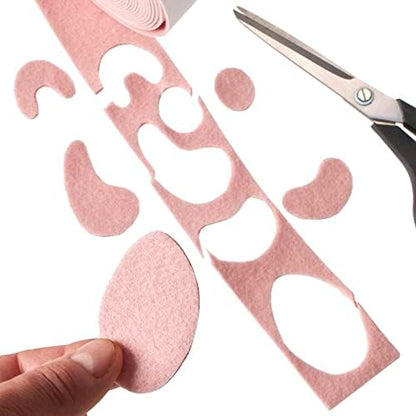 Cuttable moleskin adhesive padding for corn and callus relief