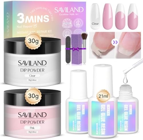 Saviland nail repair glue bottle showing the twenty-one milliliter size label
