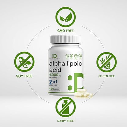 Deal Supplement Alpha Lipoic Acid capsules displayed alongside the packaging