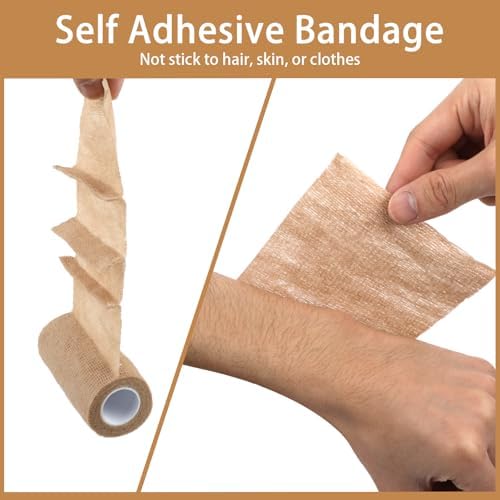 Six rolls of BEVTEE non-woven athletic tape showing self-adhering texture