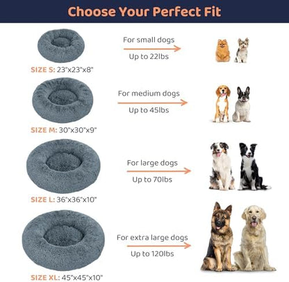 Donut Dog Bed - Premium Comfort for Anxiety Relief - Fluffy & Calming Design with Ultra-Plush Support | Cozy Round Dog Bed with Super Soft Circle Style (Dark Grey, Medium) - Image 4