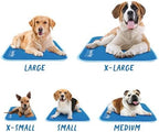 The Green Pet Shop dog cooling mat used inside a pet crate