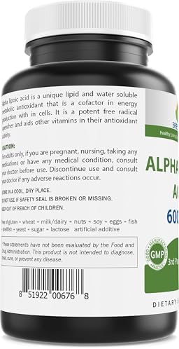 Brieofood Alpha Lipoic Acid supplement bottle for nerve health support