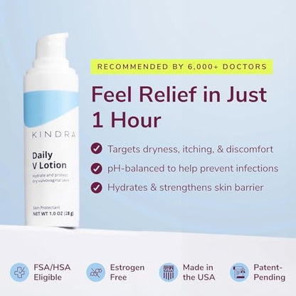 Kindra hormone free intimate moisturizer bottle with pump dispenser.