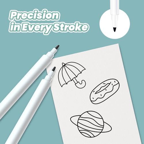 Side profile of RIVGOT drawing robot accessory pen showcasing the durable plastic barrel and secure cap design.