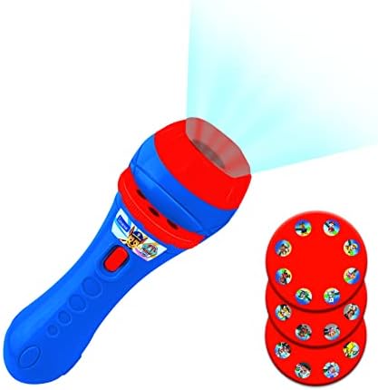 Lexibook Paw Patrol torch light projecting character images onto a bedroom wall