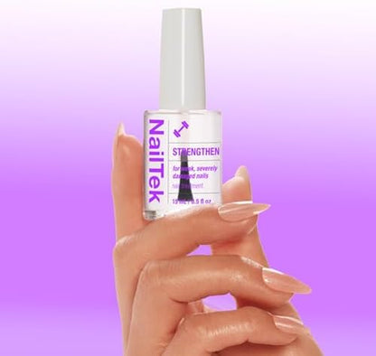 Detailed view of Nail Tek Formula 4 nail treatment label