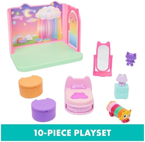 Gabbyâ€™s Dollhouse, Sweet Dreams Bedroom with Pillow Cat Figure and 3 Accessories, 3 Furniture and 2 Deliveries, Kids Toys for Ages 3 and up - Image 4