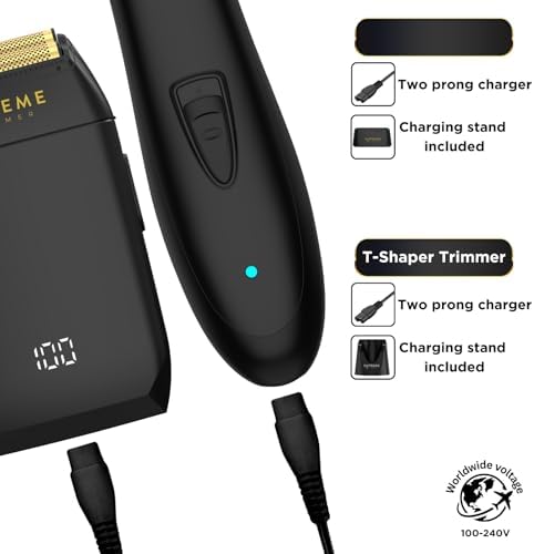 Supreme Trimmer professional barber haircut kit unboxed with dual charging stands and maintenance accessories included