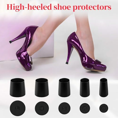 Collection of multi-size heel caps for repairing worn down high heel tips