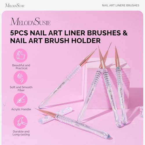 Close up of professional MelodySusie nail art brush tips