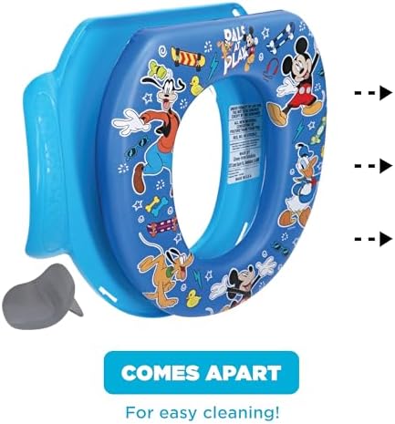 Close up of the soft padded cushion material on the Disney Mickey Mouse training seat