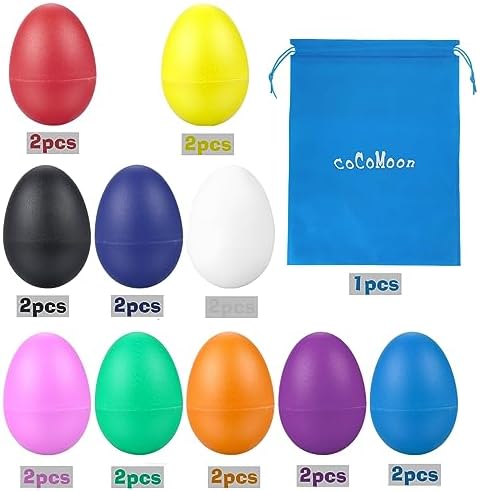 Close up view of the textured frosted surface on the multicolor plastic maracas eggs.