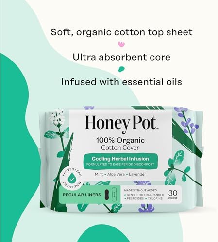 The Honey Pot Company 100 percent organic cotton cover panty liners side view