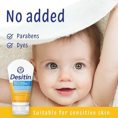 Hypoallergenic fragrance free Desitin multipurpose ointment side view showing benefits