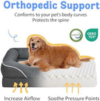 Chez Paw Large Orthopedic Dog Bed for Extra Large Dogs, Waterproof XL Egg-Crate Foam Dog Bed with Removable Washable Cover & Non-Slip Bottom, 4-Sided Bolster Support,Grey 42"x30"x7.5" - Image 3