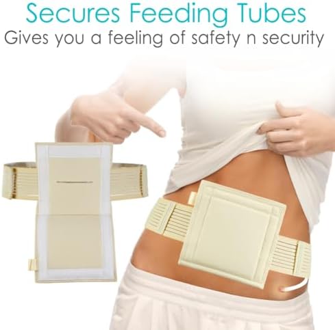 DiaBelt gastrostomy tube protective belt showing the breathable fabric backing and slit