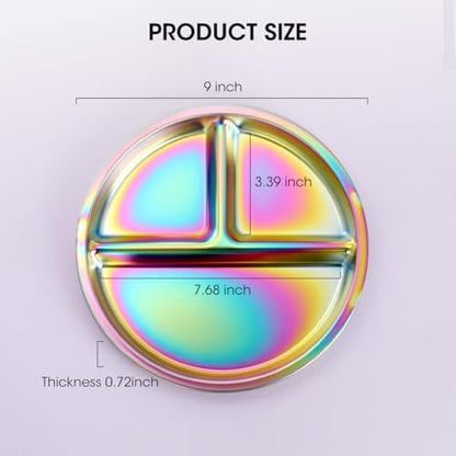 Aieve divided kids plates showing three partitions for food