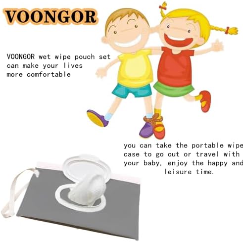 Four colorful Voongor baby wet wipe travel pouches