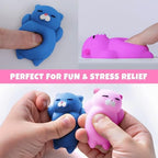 Close up of the anime inspired sleeping expression on the Nutty Toys silicone cat squishy.
