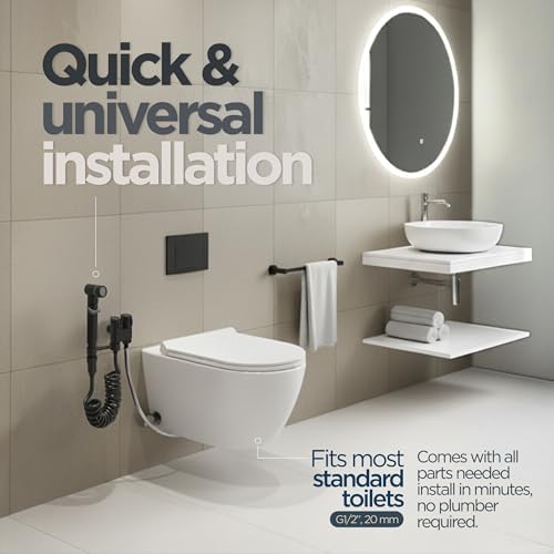 Aqua Earth bidet attachment kit with flexible hose and valve