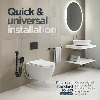 Close up of Aqua Earth bidet sprayer two spray modes