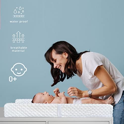 Side view of Yening contoured foam changing pad topper
