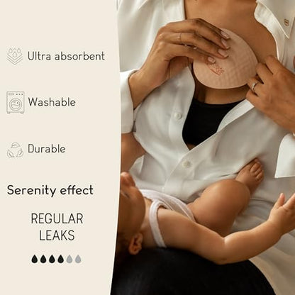 Close up of reusable nursing pads texture and ergonomic shape