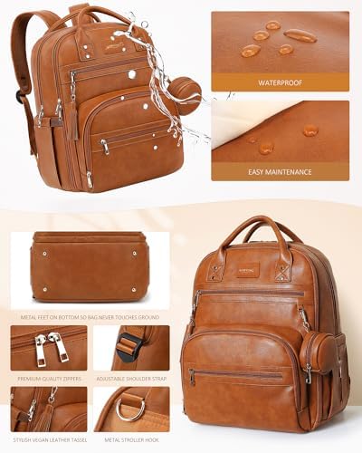 Rosegin parent travel bag highlighting detachable pacifier case and hardware