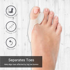 Washable medical grade gel toe spacer for overlapping toes.