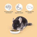 Side profile of Kaytee pelleted pet food packaging