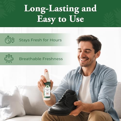 Close up of Foot Sense label showing long lasting odor neutralization features.
