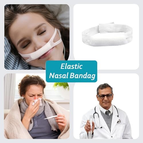 Side view of adjustable nasal sling bandage demonstrating ear loop attachment style.