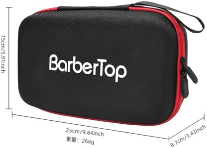 BarberTop grooming organizer lid detail featuring the secure zippered mesh pocket