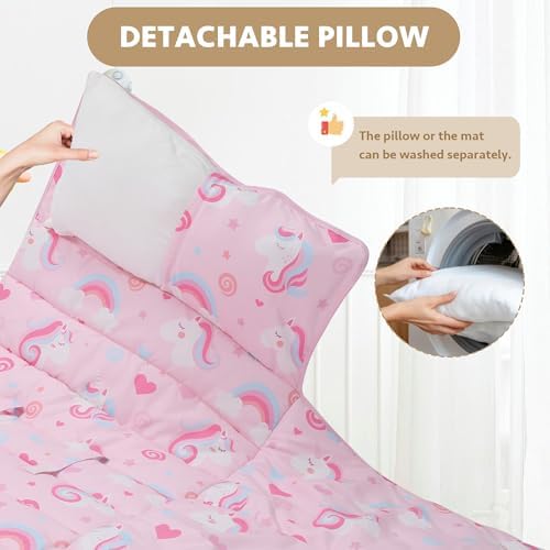Pea Pod kids sleeping bag with the soft dot minky fleece blanket opened up.