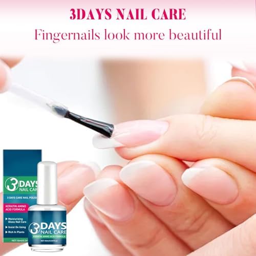Glossy bottle of 3 Days Nail Care serum showcasing the amino acid formula