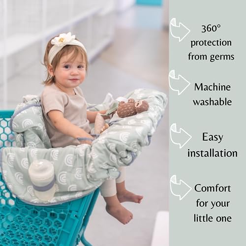 ROKOMO soft padded toddler cart cover showcasing the durable machine washable fabric close up.