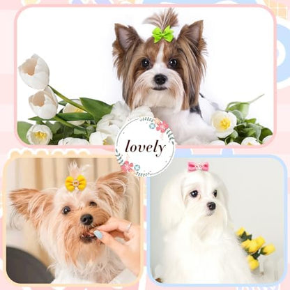 Detailed look at rubber band attachment on designer dog bows