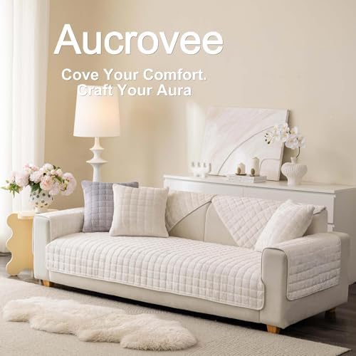 Aucrovee heavy duty dog sofa cover used as a floor play mat.