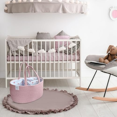 Side view of Kiddycare cotton canvas nappy caddy for travel