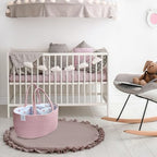 Side view of Kiddycare cotton canvas nappy caddy for travel
