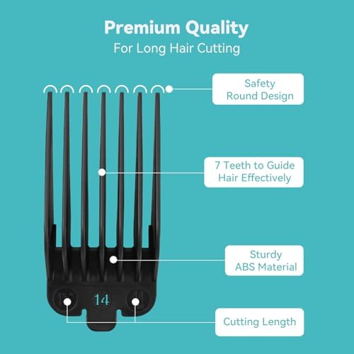 LAVEST extra long replacement guards showing measurement markings in inches and millimeters on the black plastic body